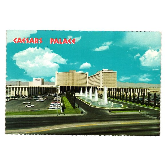 Vintage Postcard Caesars Palace Exterior Day Parking Lot Fountains CFS-1288-C It - Picture 1 of 2